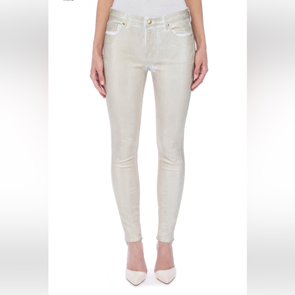 NWT Badgley Mischka X Parker Smith - Gold Mid-Rise Skinny LIMITED EDITION - Picture 4 of 14